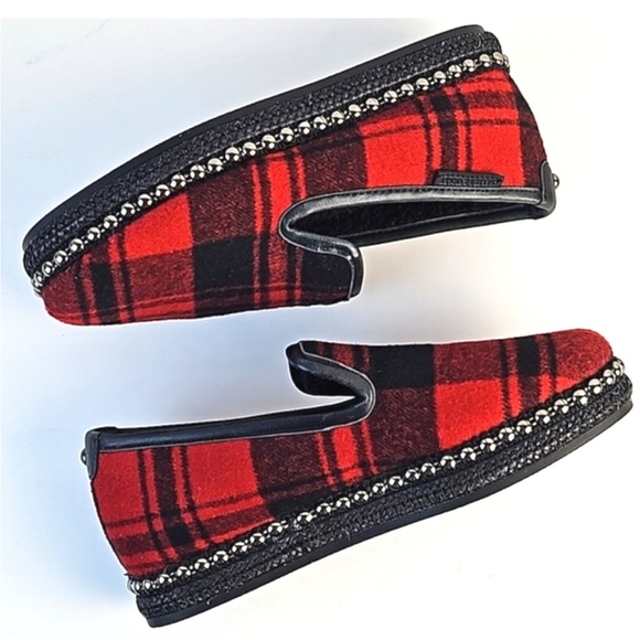 Chelsea & Violet Red Buffalo Plaid Conie Style Slip On Loafers - Picture 4 of 8